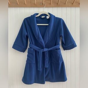 L.L. Bean Kids Fleece Bath Robe Warm Soft Blue Size Small 4 Toddler